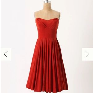 Anthropologie rodna red halter dress